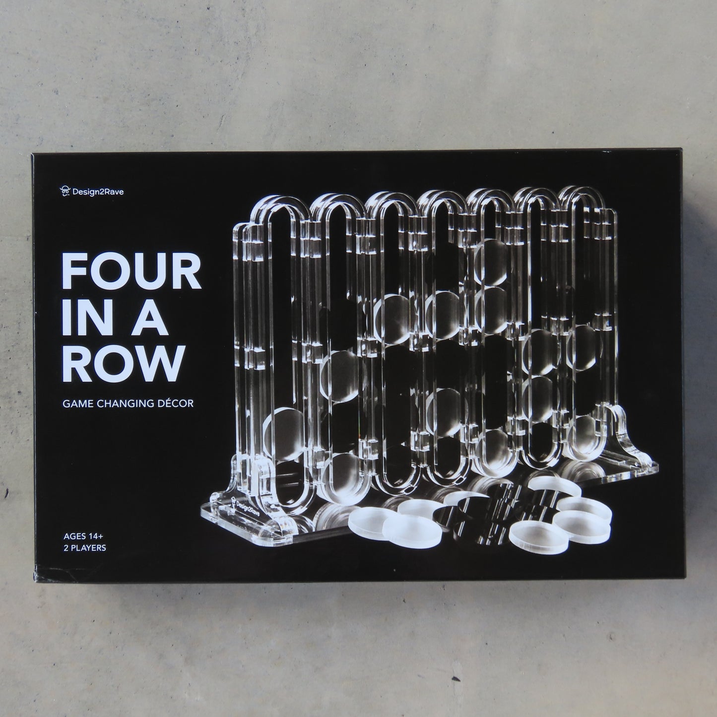 Acrylic Four In A Row Game: Black and White