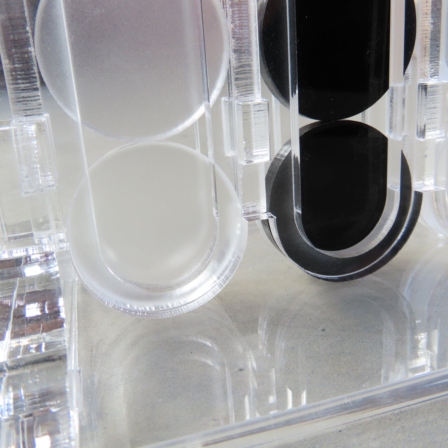 Acrylic Four In A Row Game: Black and White