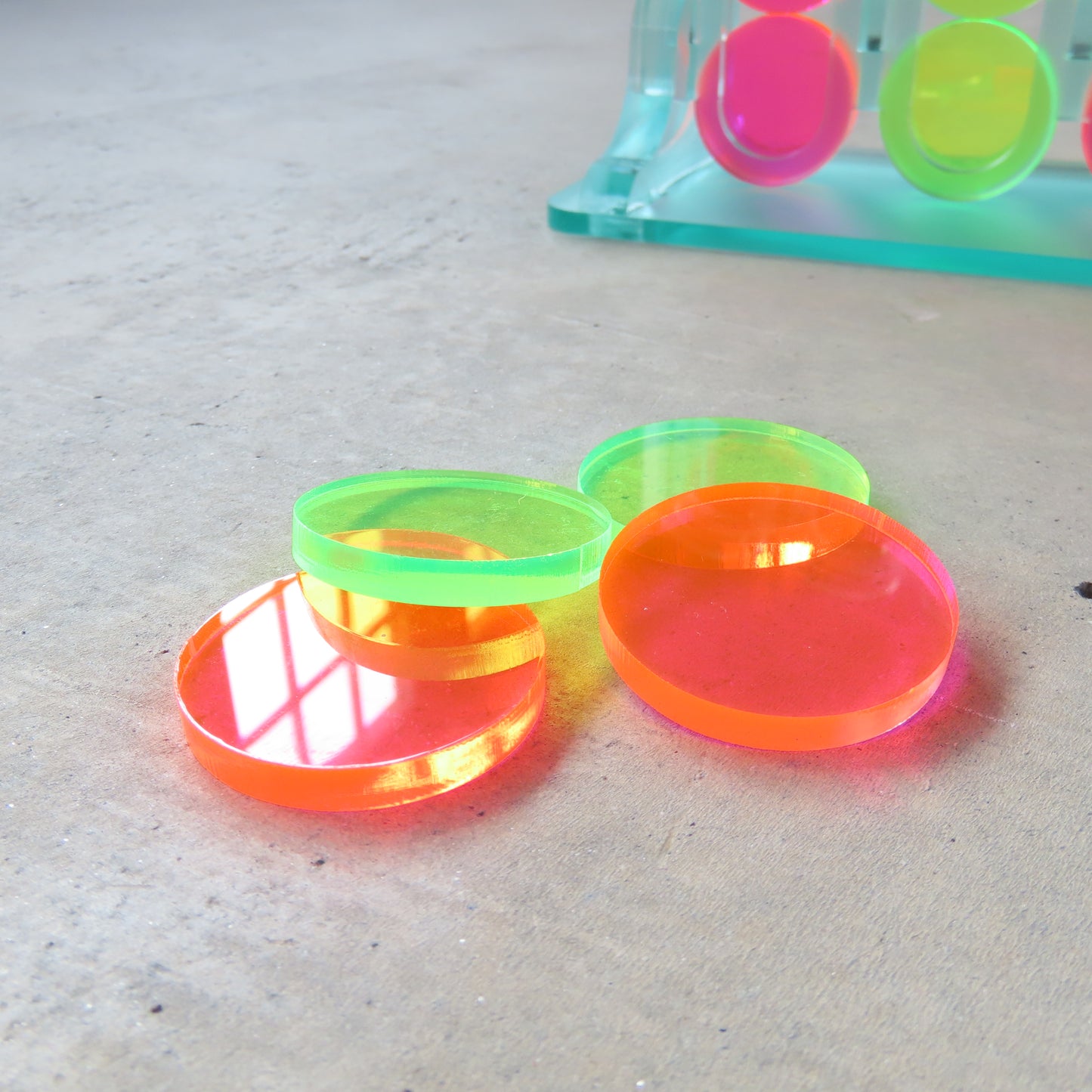 Acrylic Four In A Row Game: Pink and Yellow