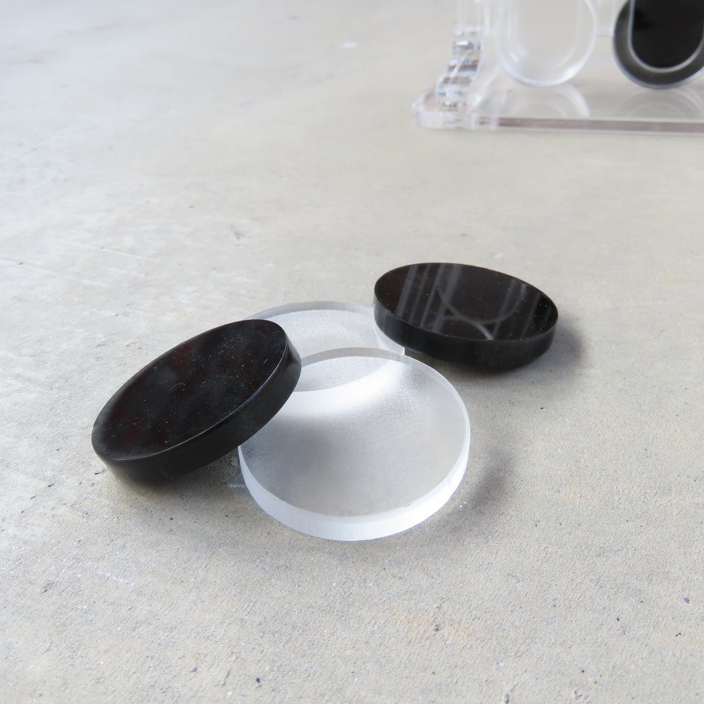 Acrylic Four In A Row Game: Black and White