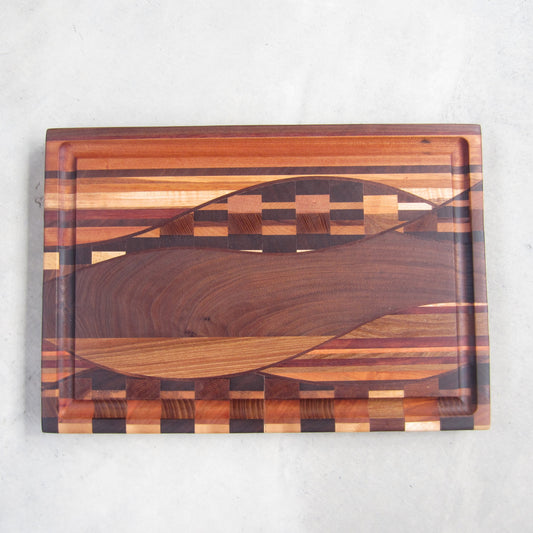 XL Cutting Board: Intricate Woven Pattern with Handles