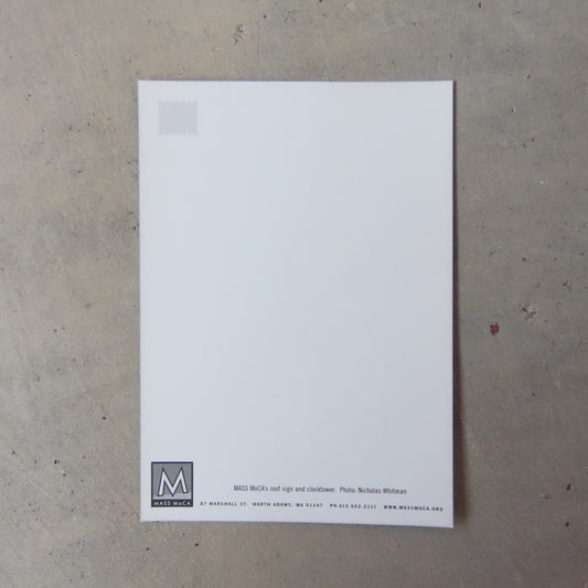 Vintage MASS MoCA Postcard: Roof Sign & Clocktower