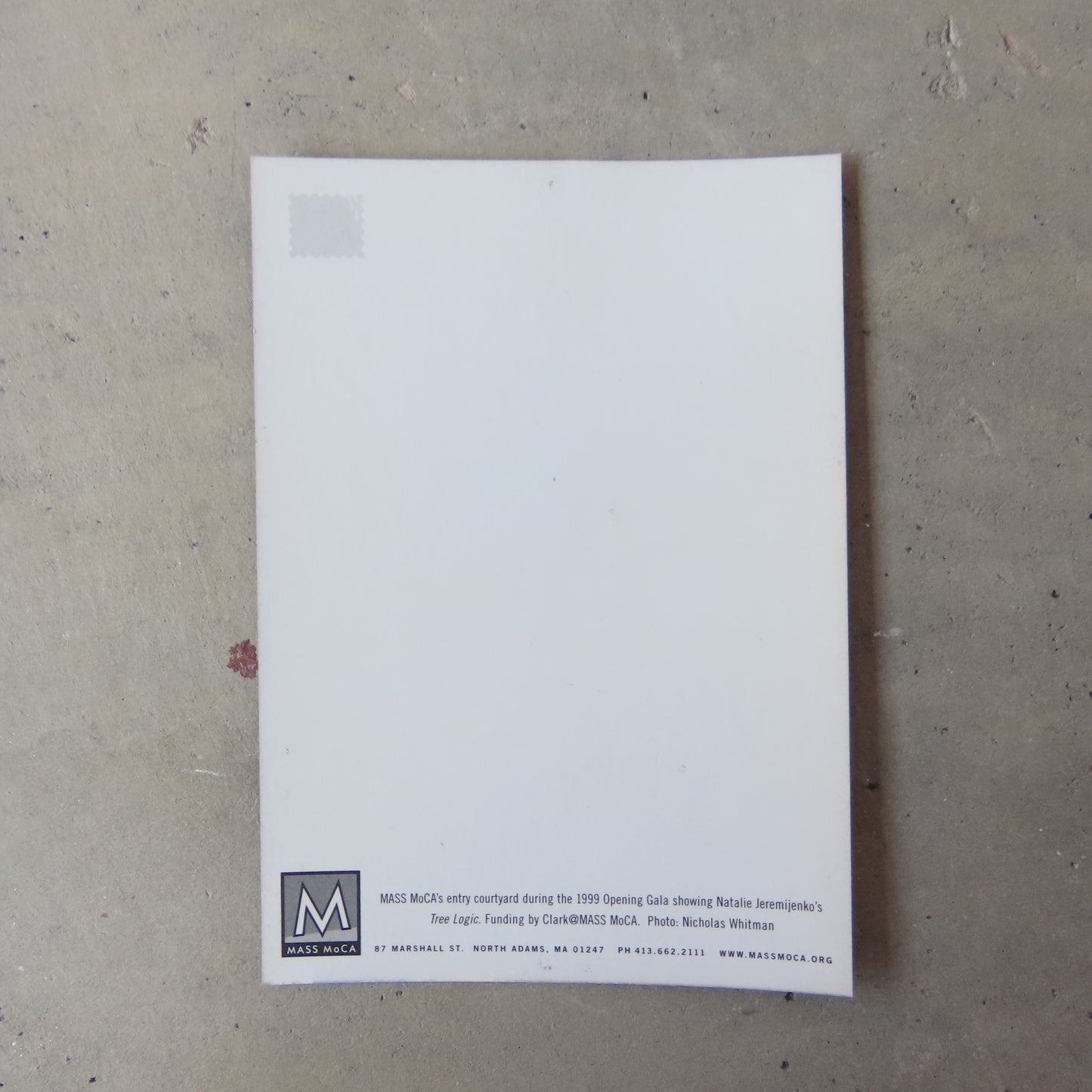 Vintage MASS MoCA Postcard: Entry Courtyard in 1999