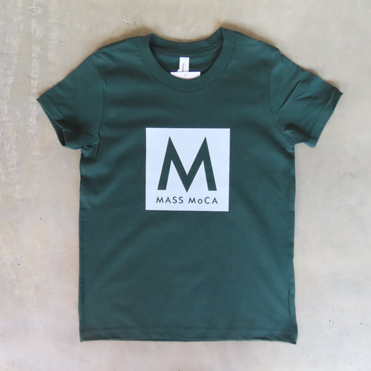 MASS MoCA Kids T-Shirt: Forest Green with Logo