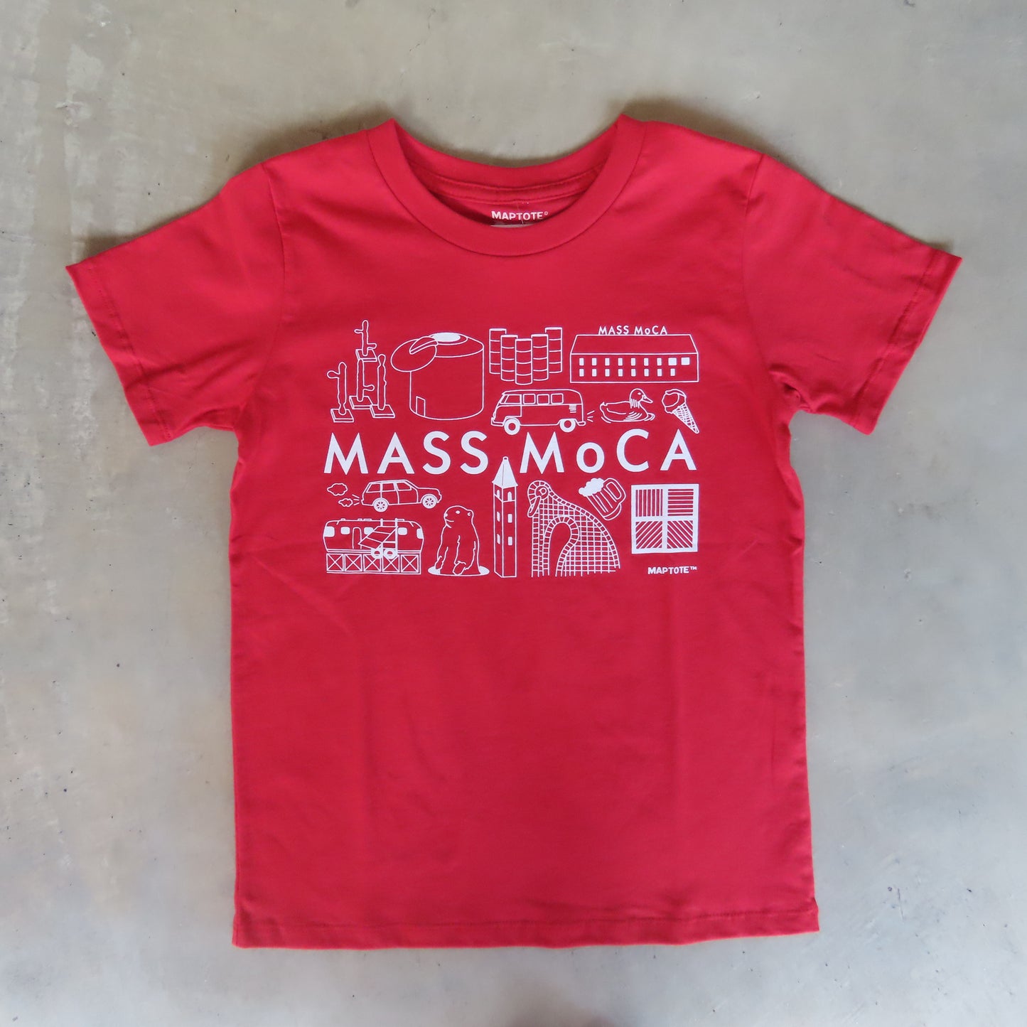 MASS MoCA Red Icons T-Shirt: Kids