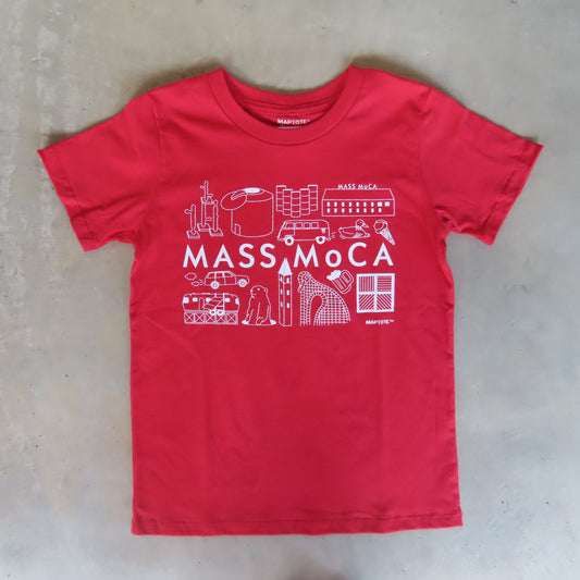 MASS MoCA Red Icons T-Shirt: Kids