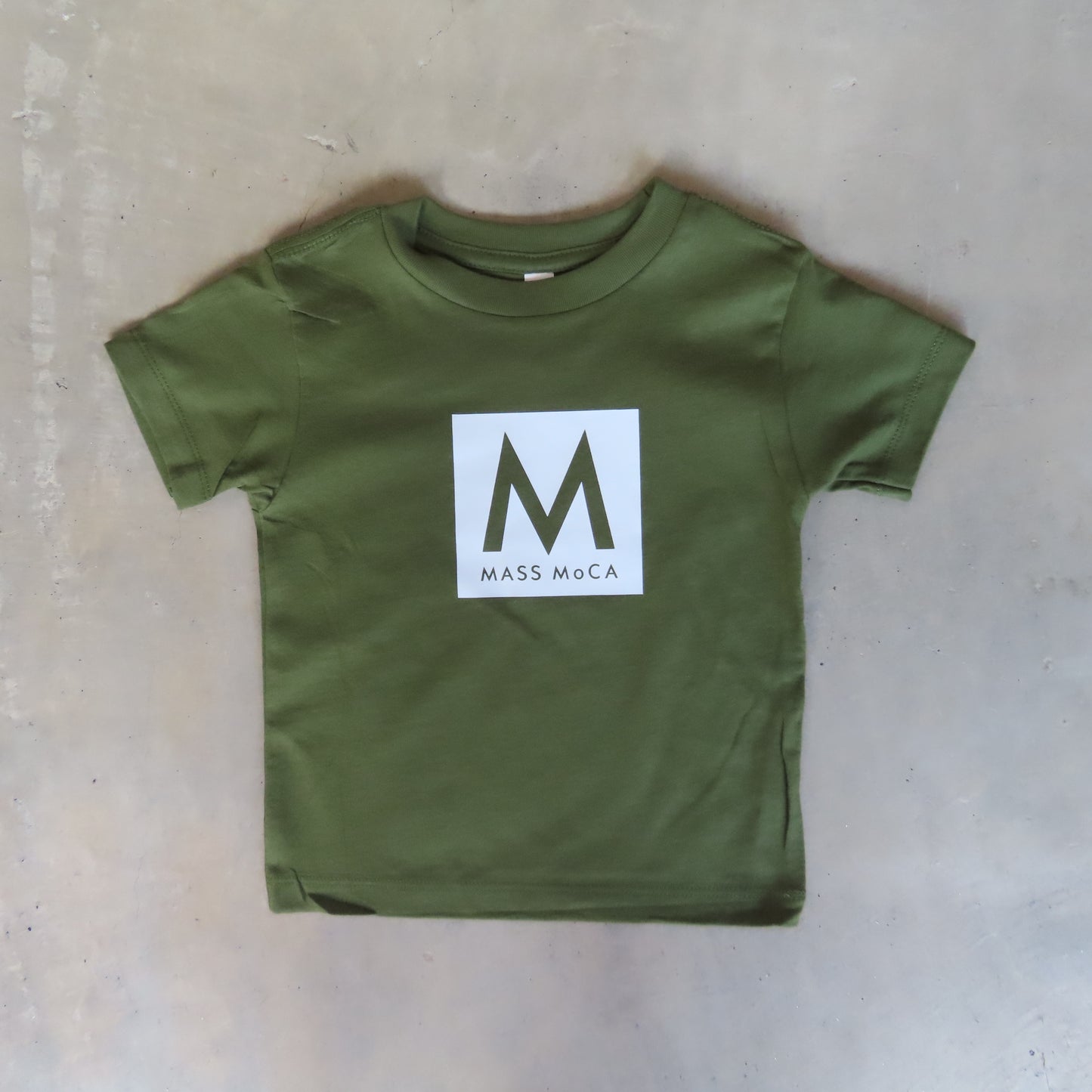 MASS MoCA Toddler T-Shirt: Olive Green with Logo