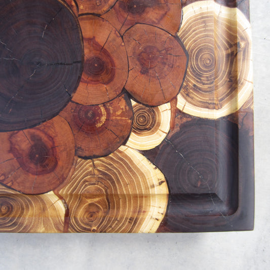 XL Cutting Board: Maple, Walnut, Apple and Honey Locust Cookie Pattern