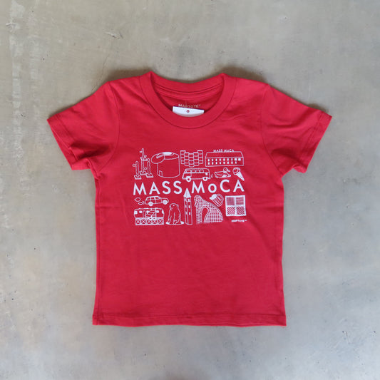 MASS MoCA Red Icons T-Shirt: Toddlers
