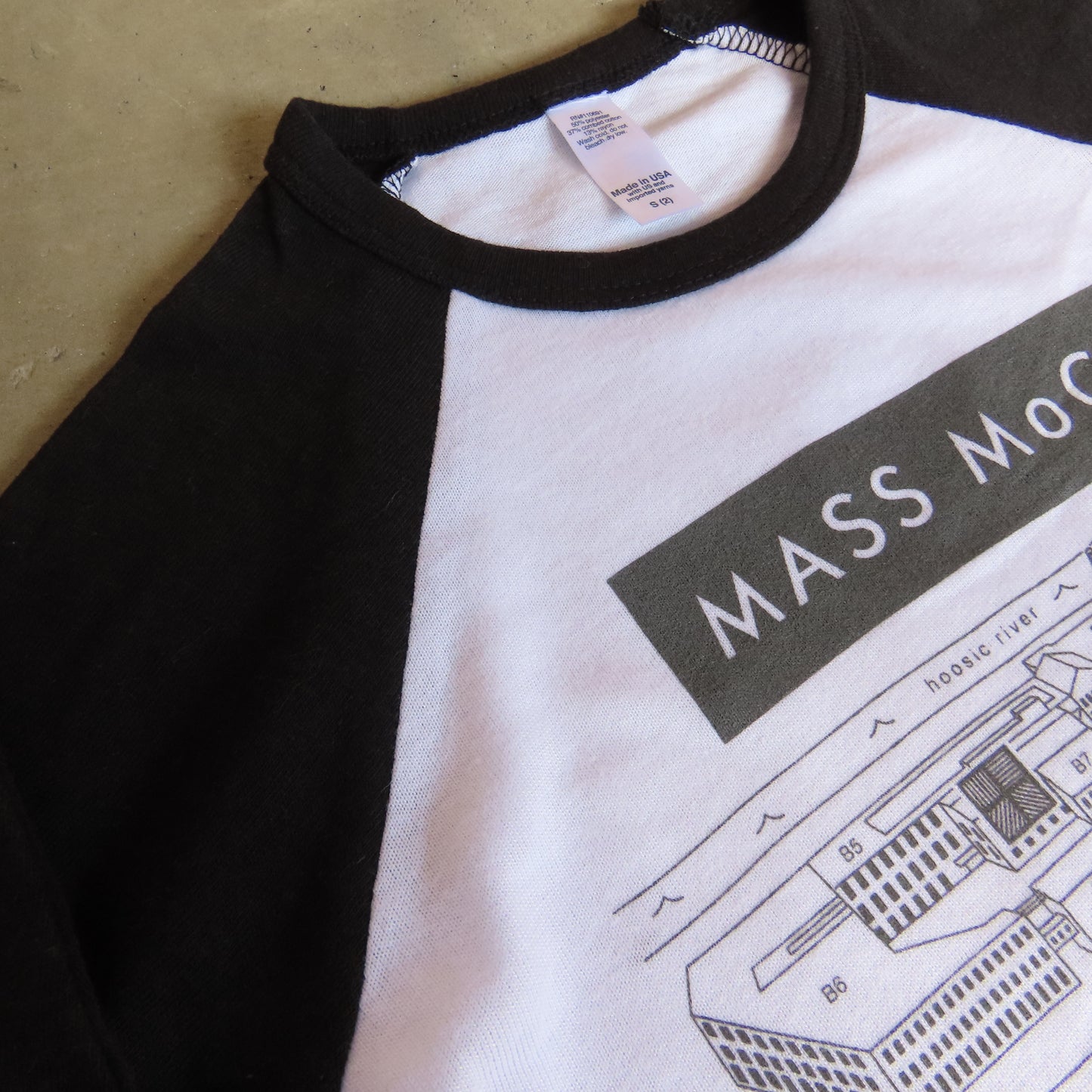 MASS MoCA Museum Map Baseball T-Shirt: Toddler