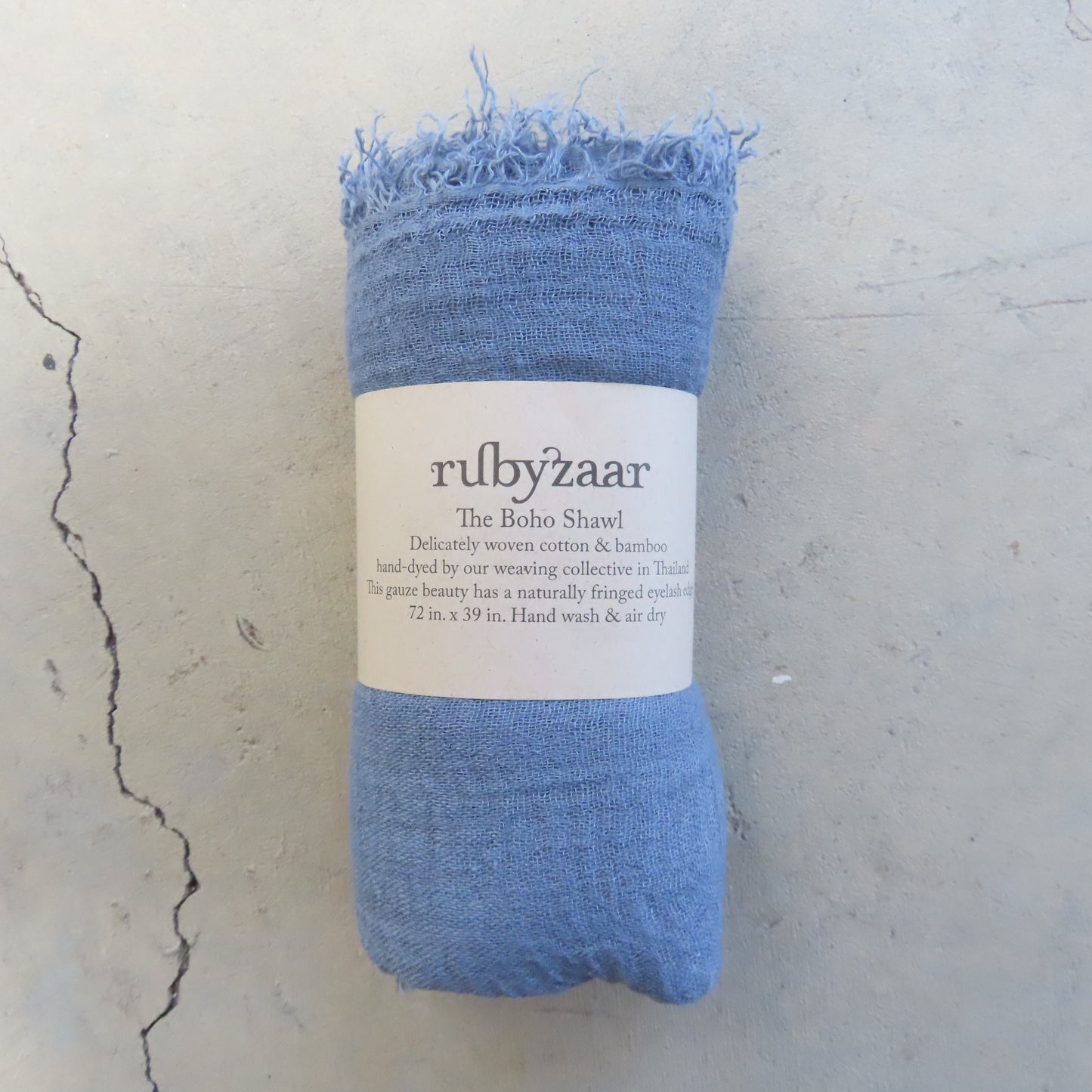 Cotton & Bamboo Gauze Shawl: Denim