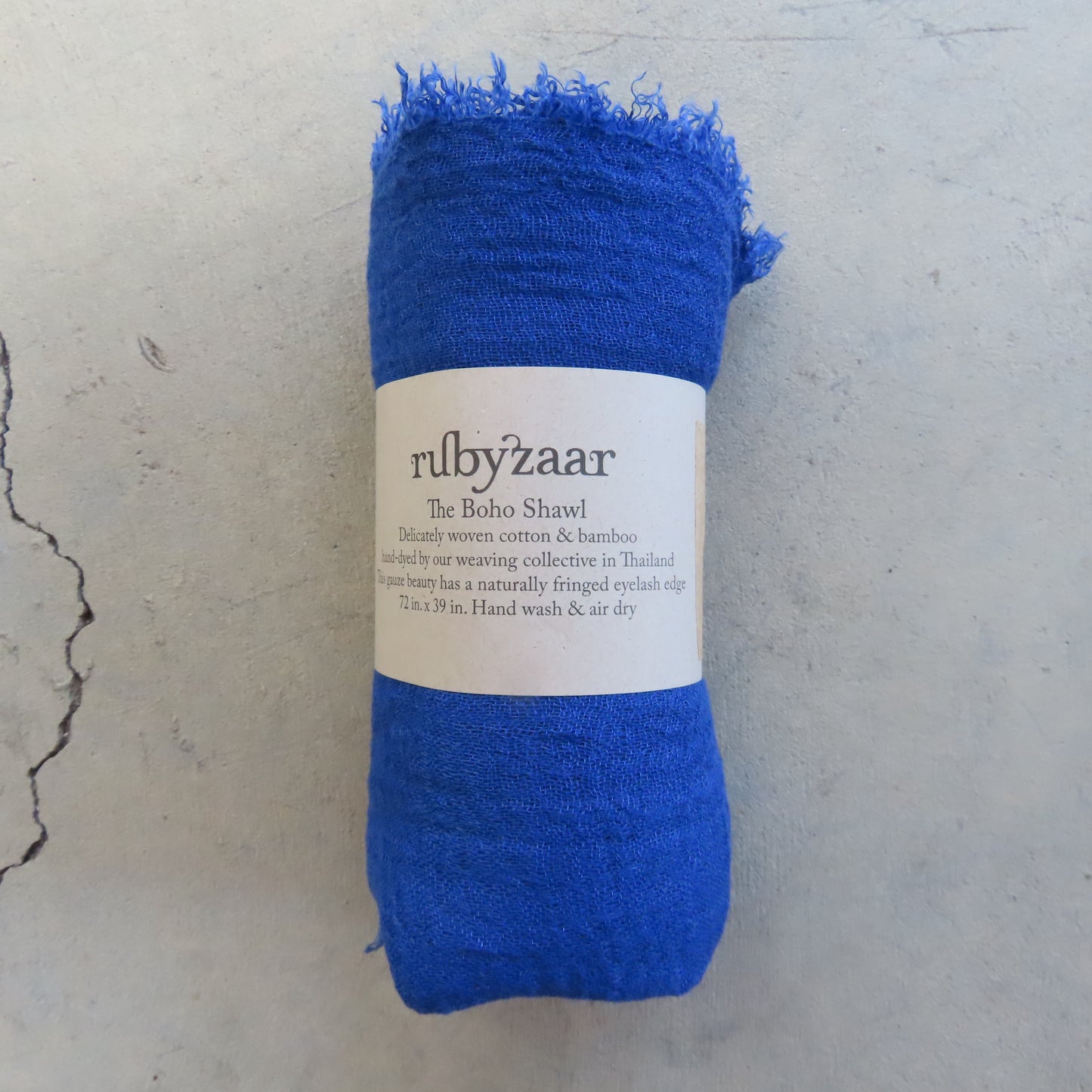 Cotton & Bamboo Gauze Shawl: Royal Blue