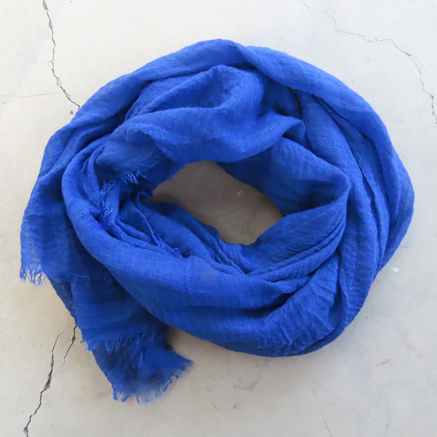 Cotton & Bamboo Gauze Shawl: Royal Blue