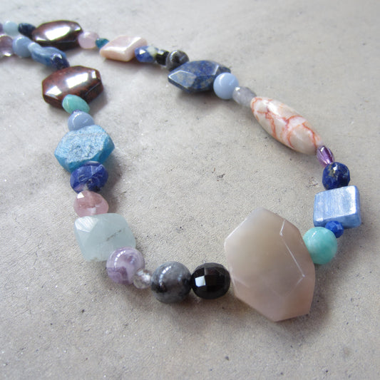 Multi Stone Crystal Collection Necklace for Focus and Drive