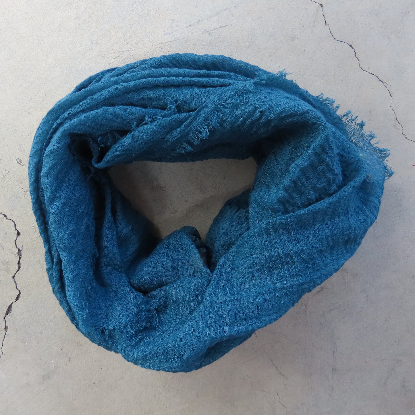 Cotton & Bamboo Gauze Shawl: Dark Cyan