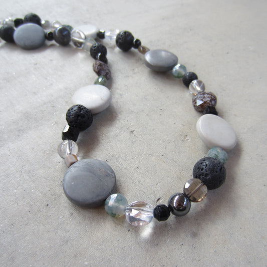 Multi Stone Monochromatic Crystal Collection Necklace for Inner Strength