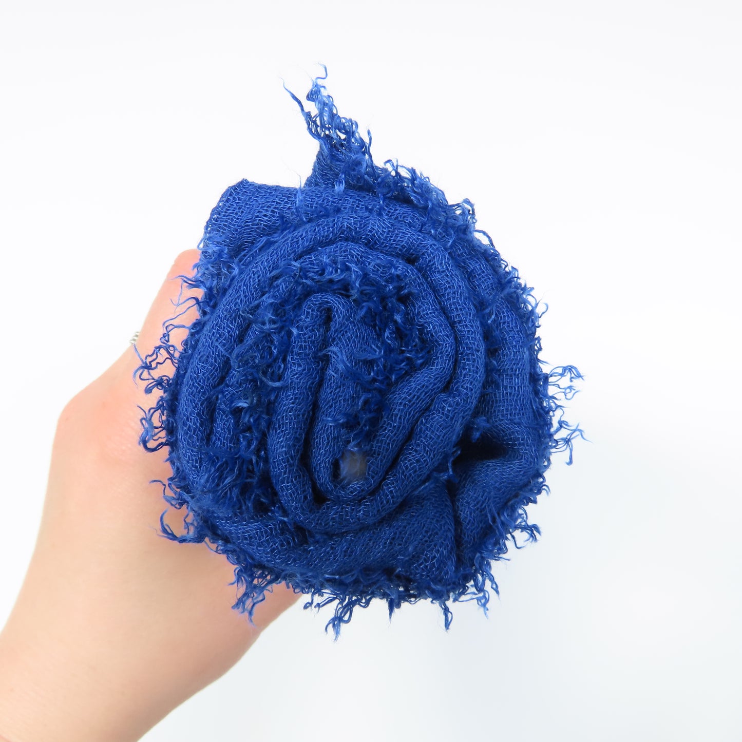Cotton & Bamboo Gauze Shawl: Royal Blue