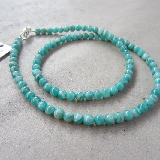 Tiny Stone Amazonite Necklace for Soothing Energy