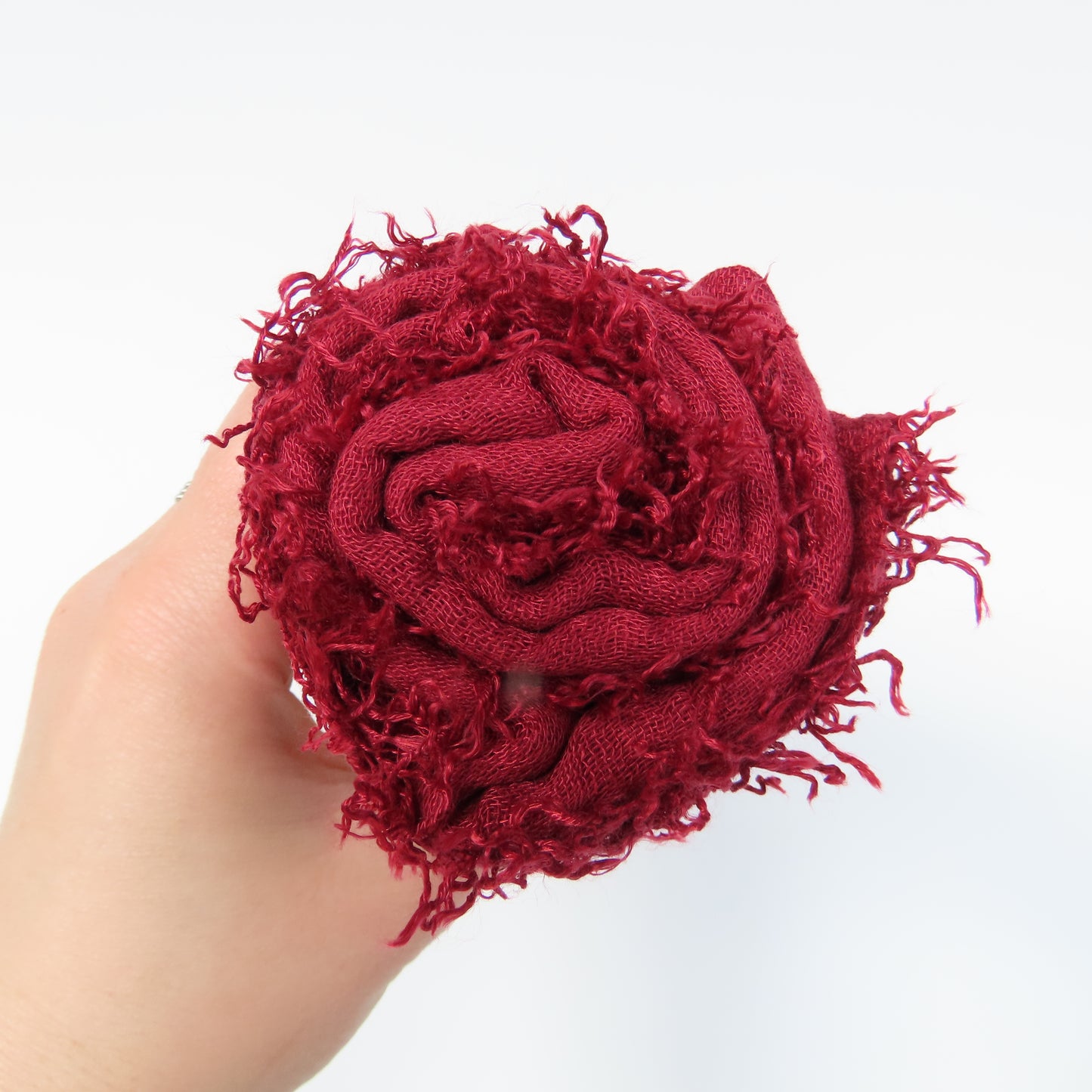 Cotton & Bamboo Gauze Shawl: Crimson