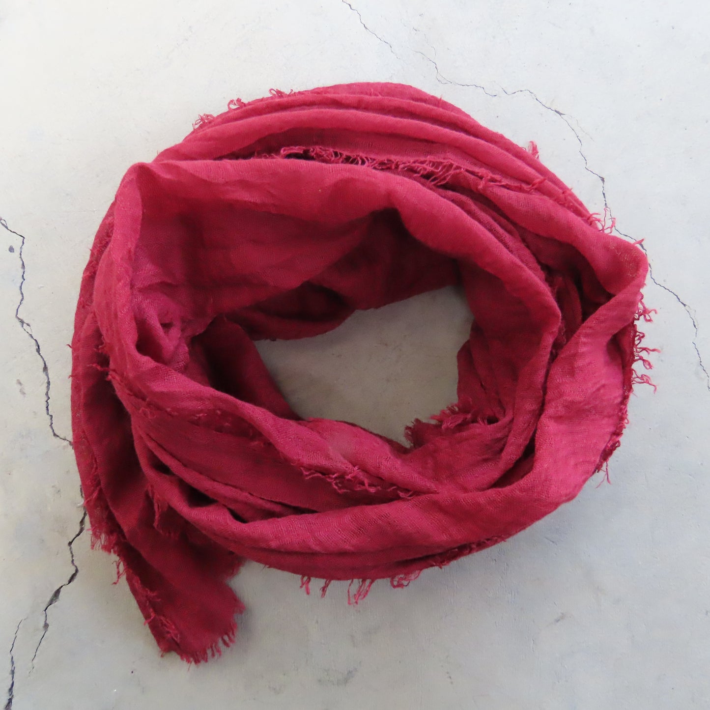 Cotton & Bamboo Gauze Shawl: Crimson