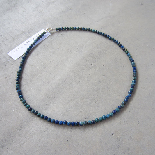 Tiny Stone Malachite Azurite Necklace for Energizing and Inner Strength