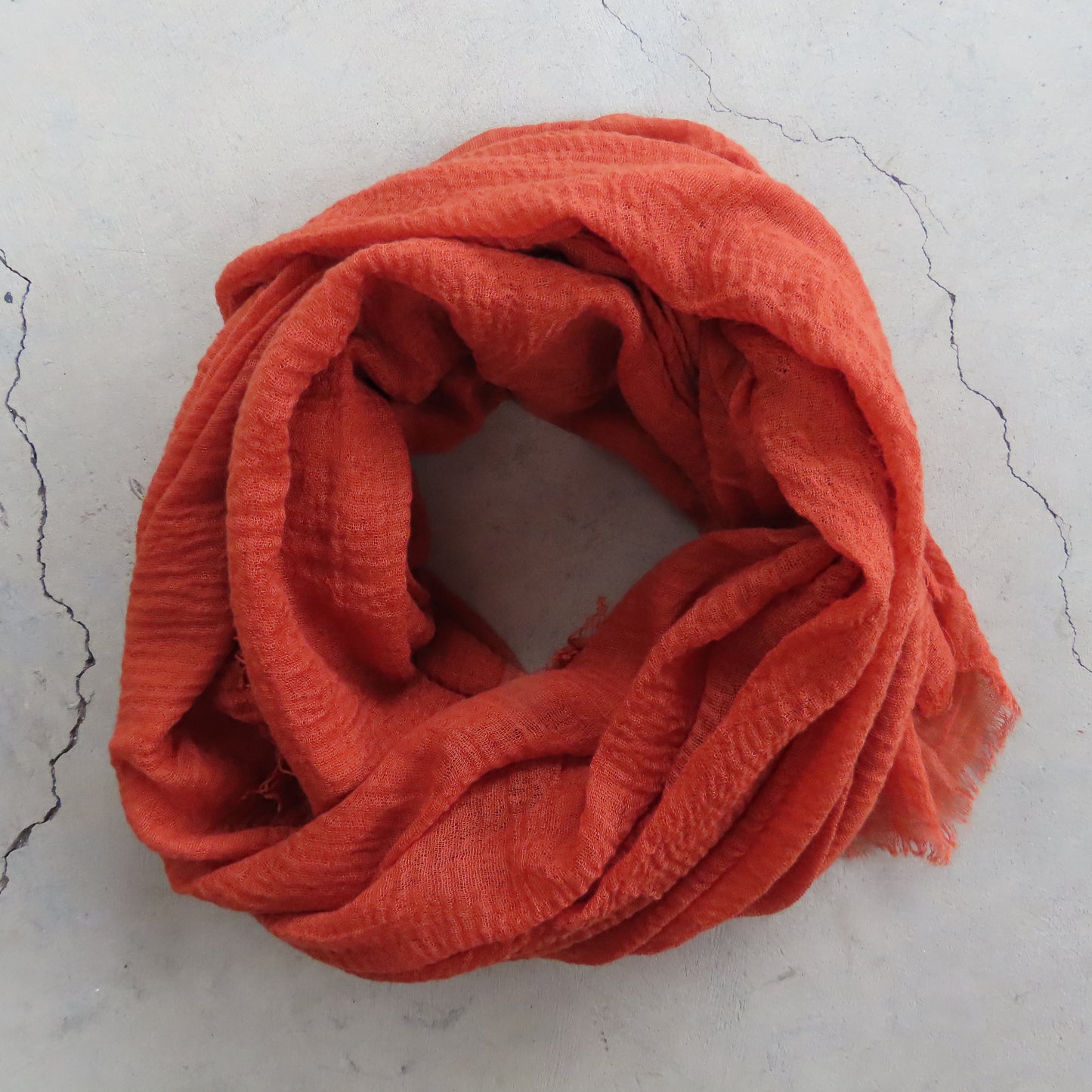 Cotton & Bamboo Gauze Shawl: Burnt Orange