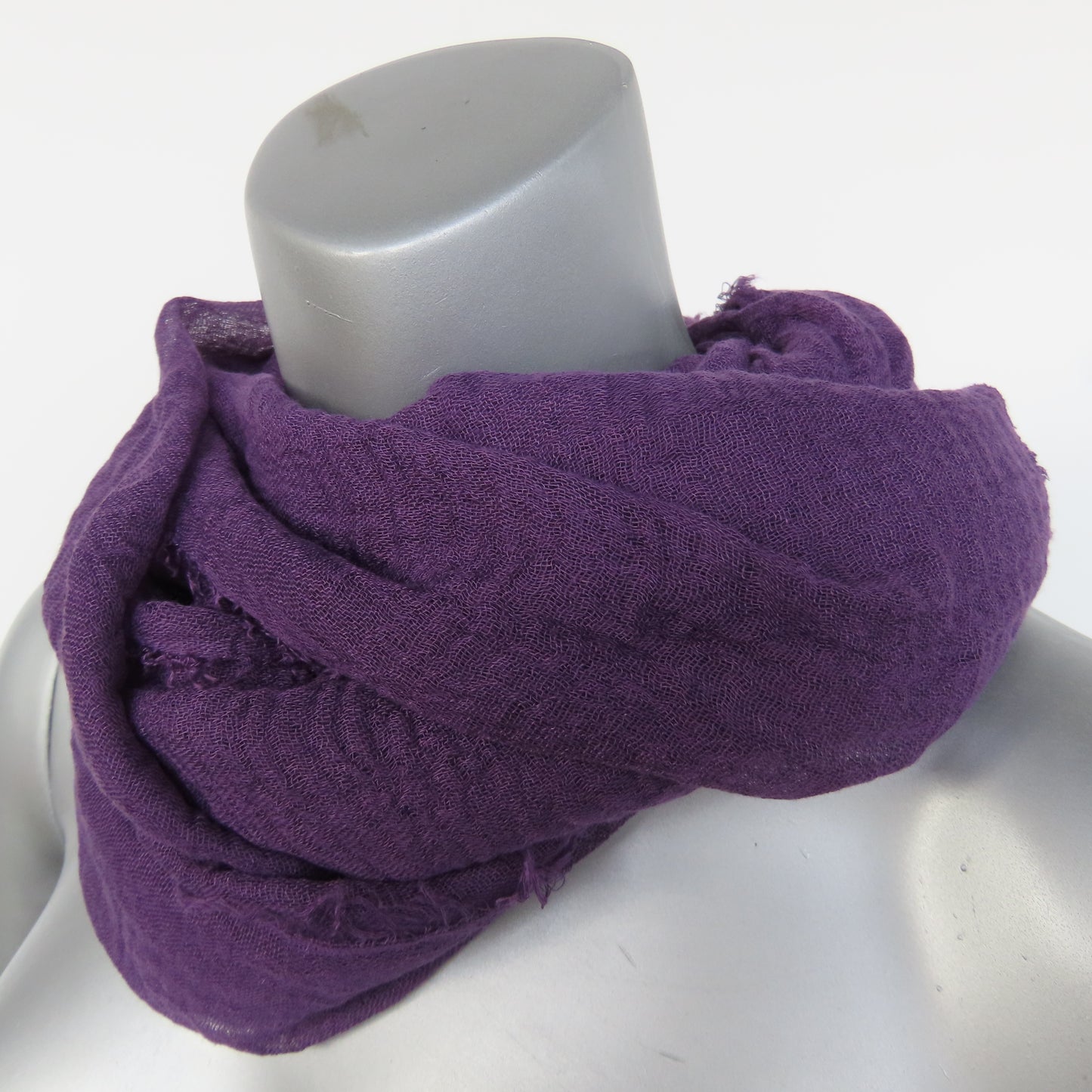 Cotton & Bamboo Gauze Shawl: Plum