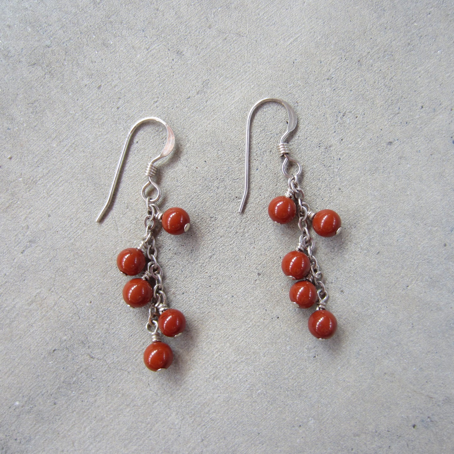 Red Jasper Cluster Earrings for Grounding