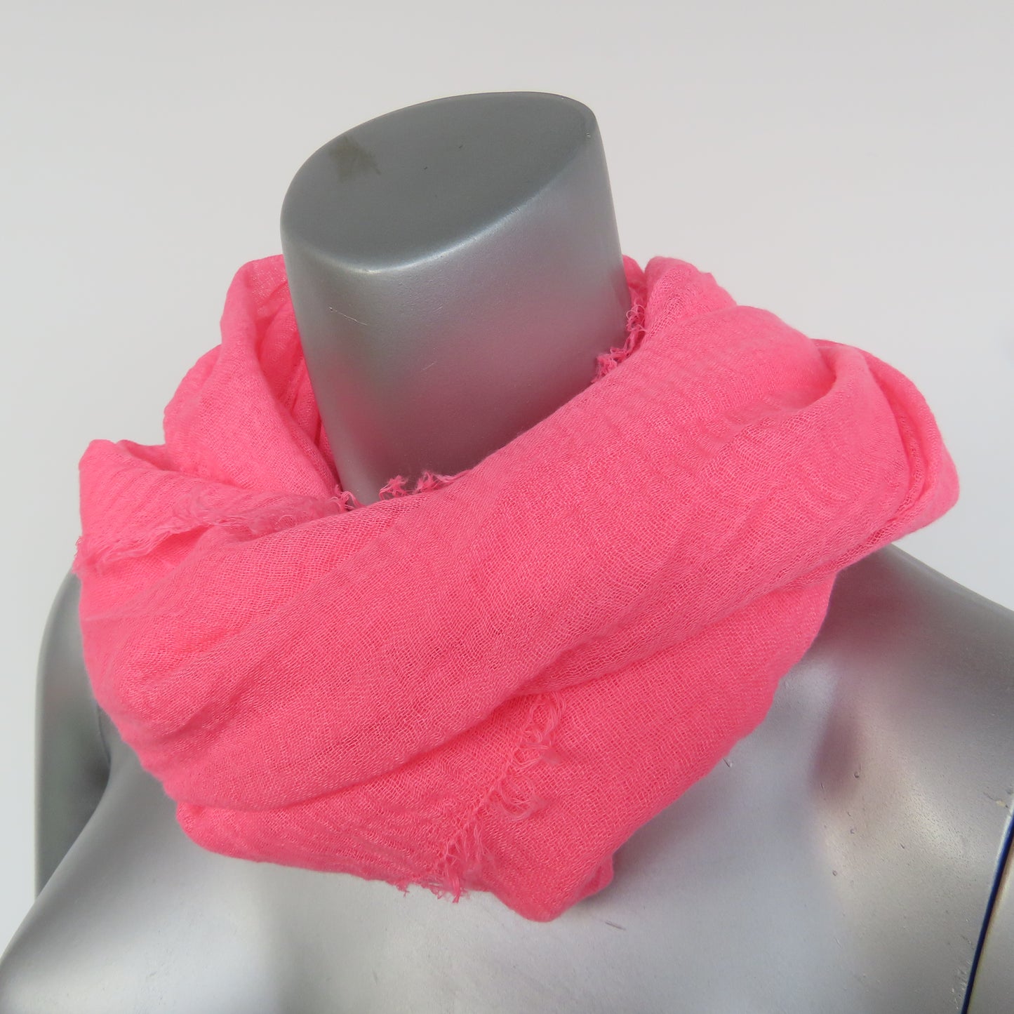 Cotton & Bamboo Gauze Shawl: Neon Pink