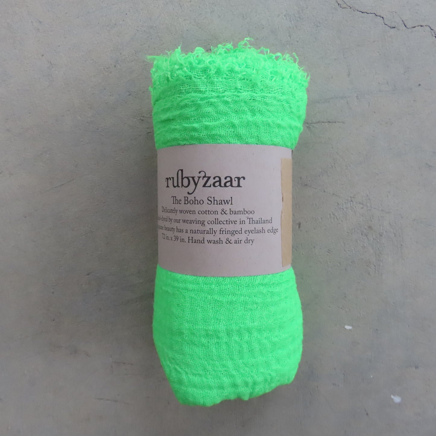 Cotton & Bamboo Gauze Shawl: Neon Green