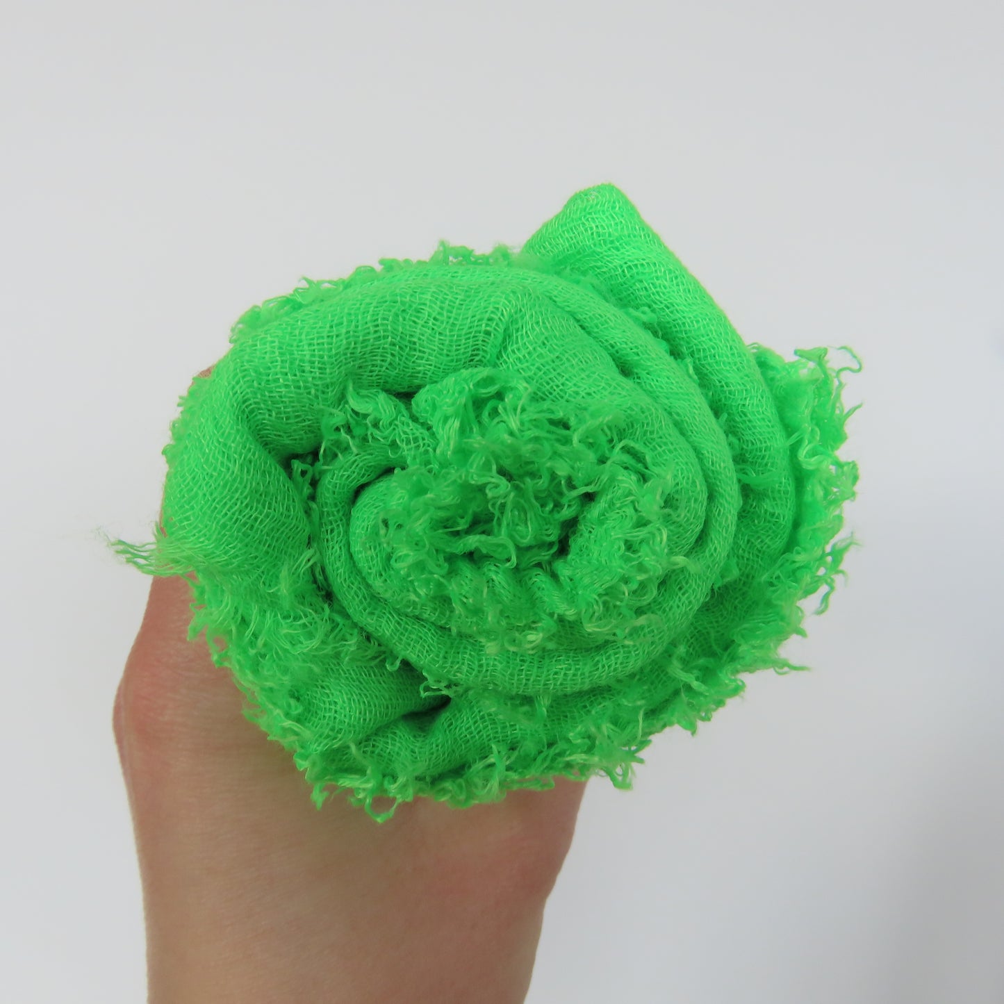 Cotton & Bamboo Gauze Shawl: Neon Green