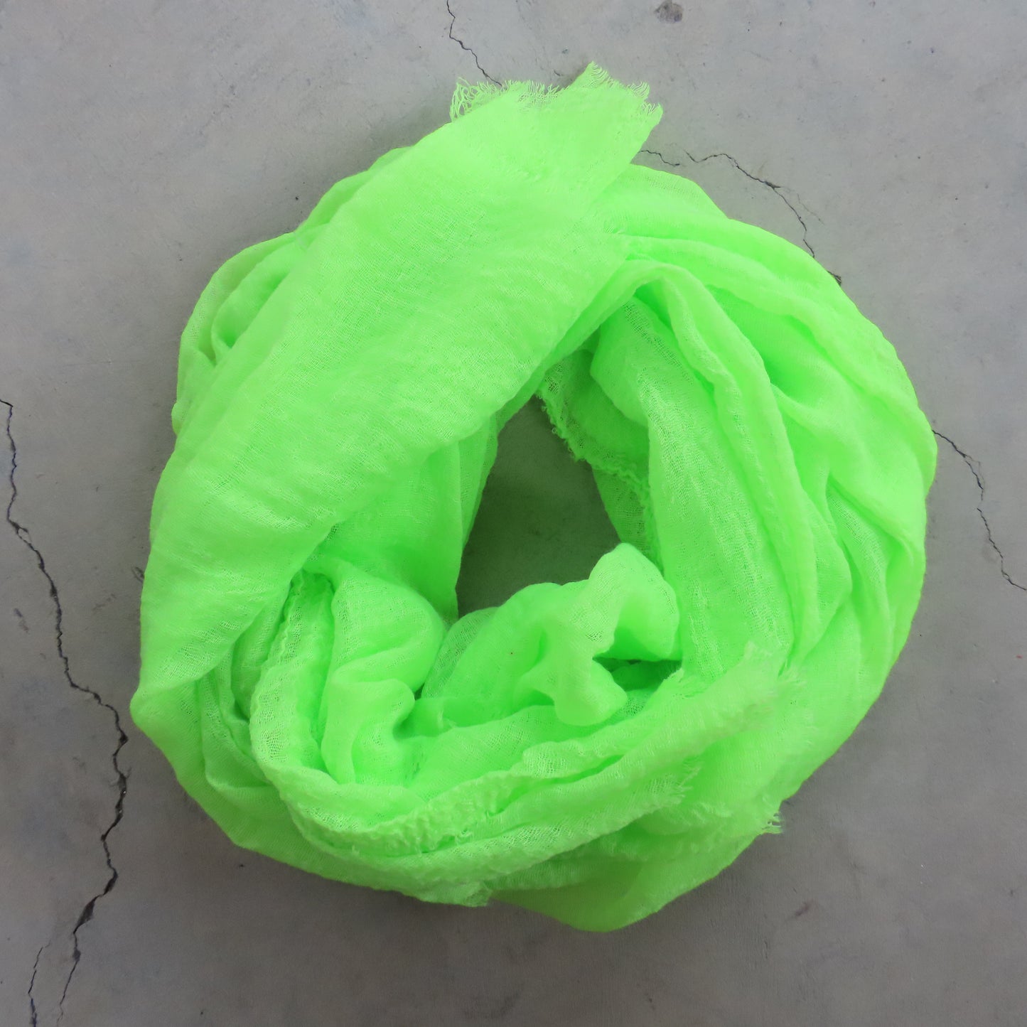 Cotton & Bamboo Gauze Shawl: Neon Yellow