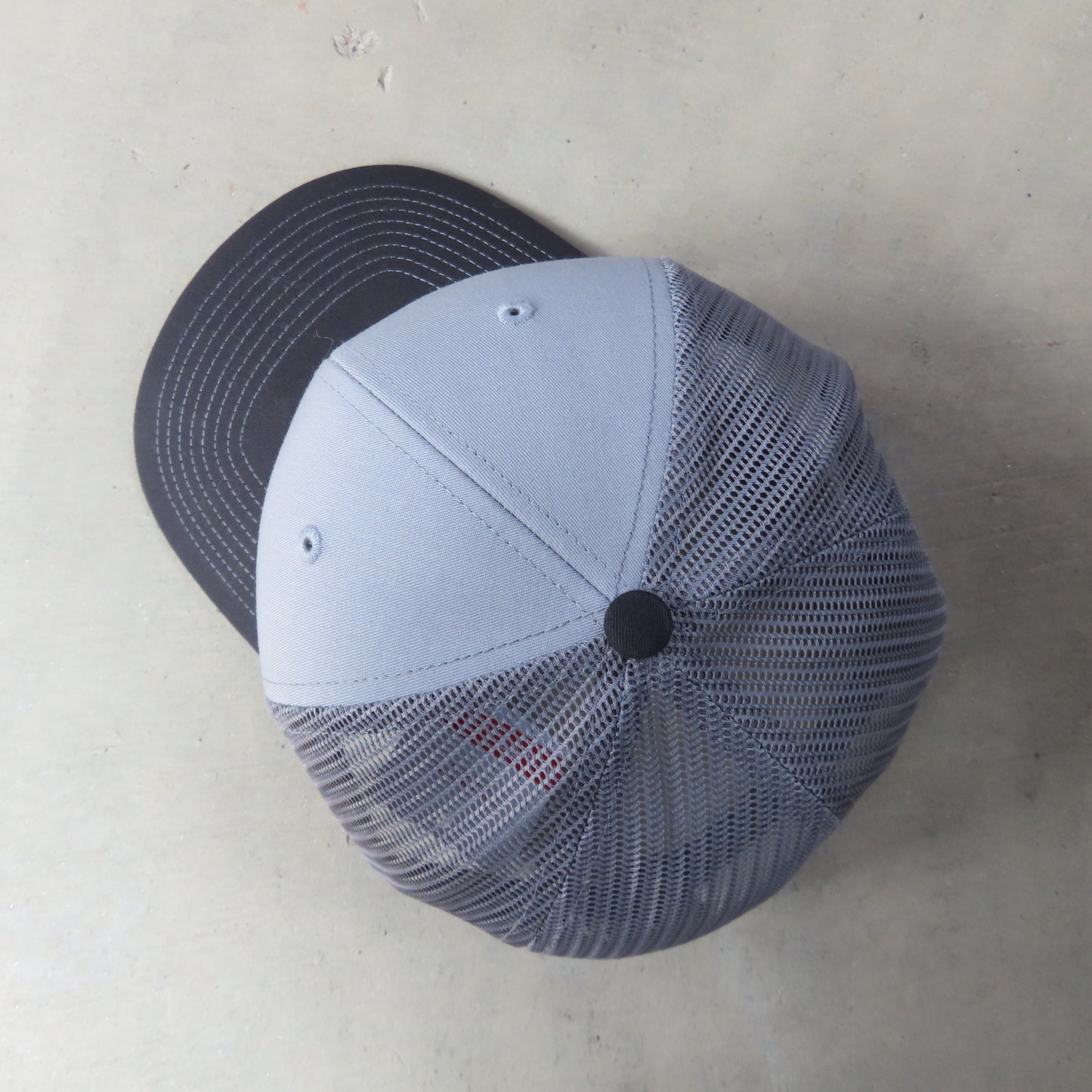 MASS MoCA Two-Tone Trucker Hat: Grey and Black