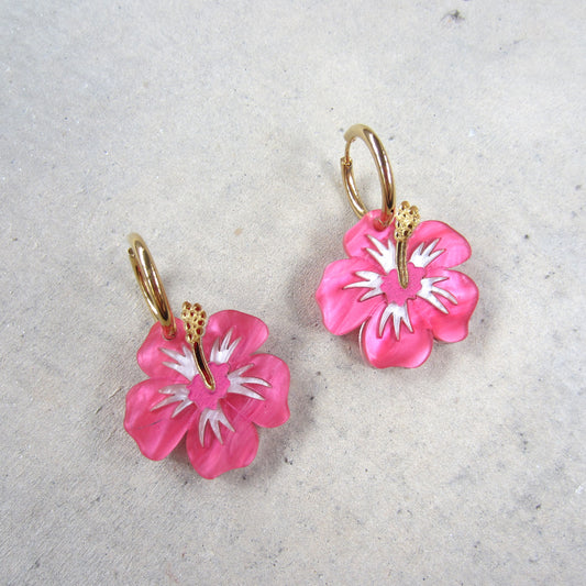 Hibiscus Acrylic Earrings