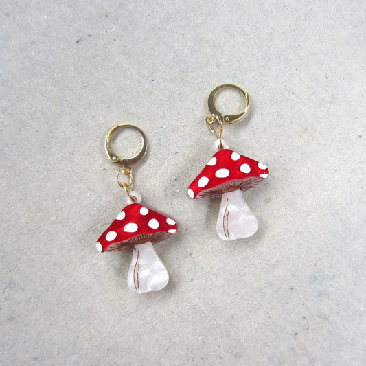 Mini Mushroom Acrylic Earrings