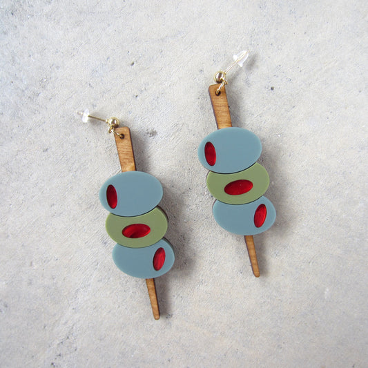 Olive the Feels Acrylic and Wood Earrings
