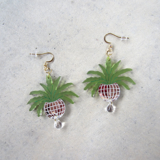 Disco Ball Planters Acrylic Earrings