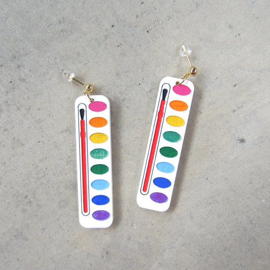 Watercolor Palette Acrylic Earrings