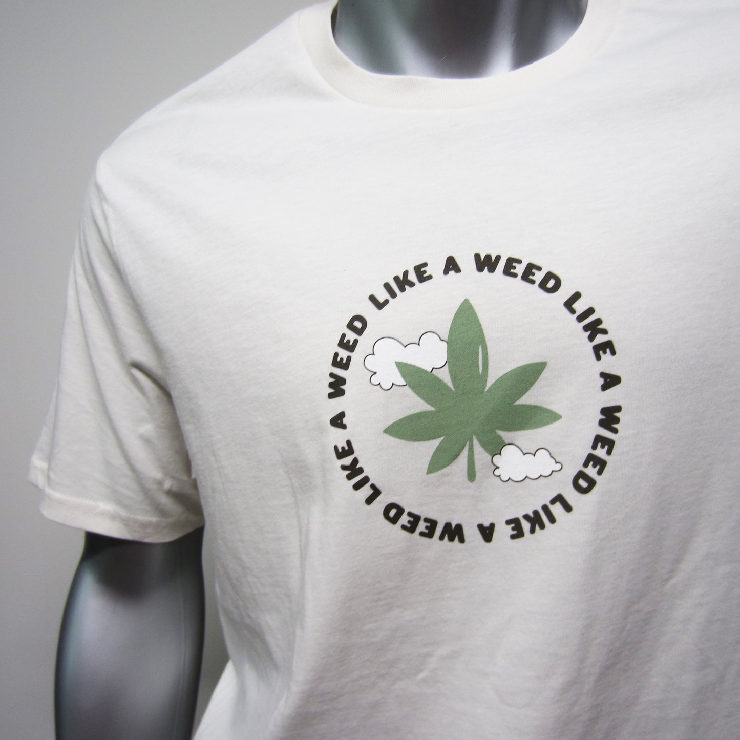FreshGrass Tee: Beige Cannabis Design (Unisex)