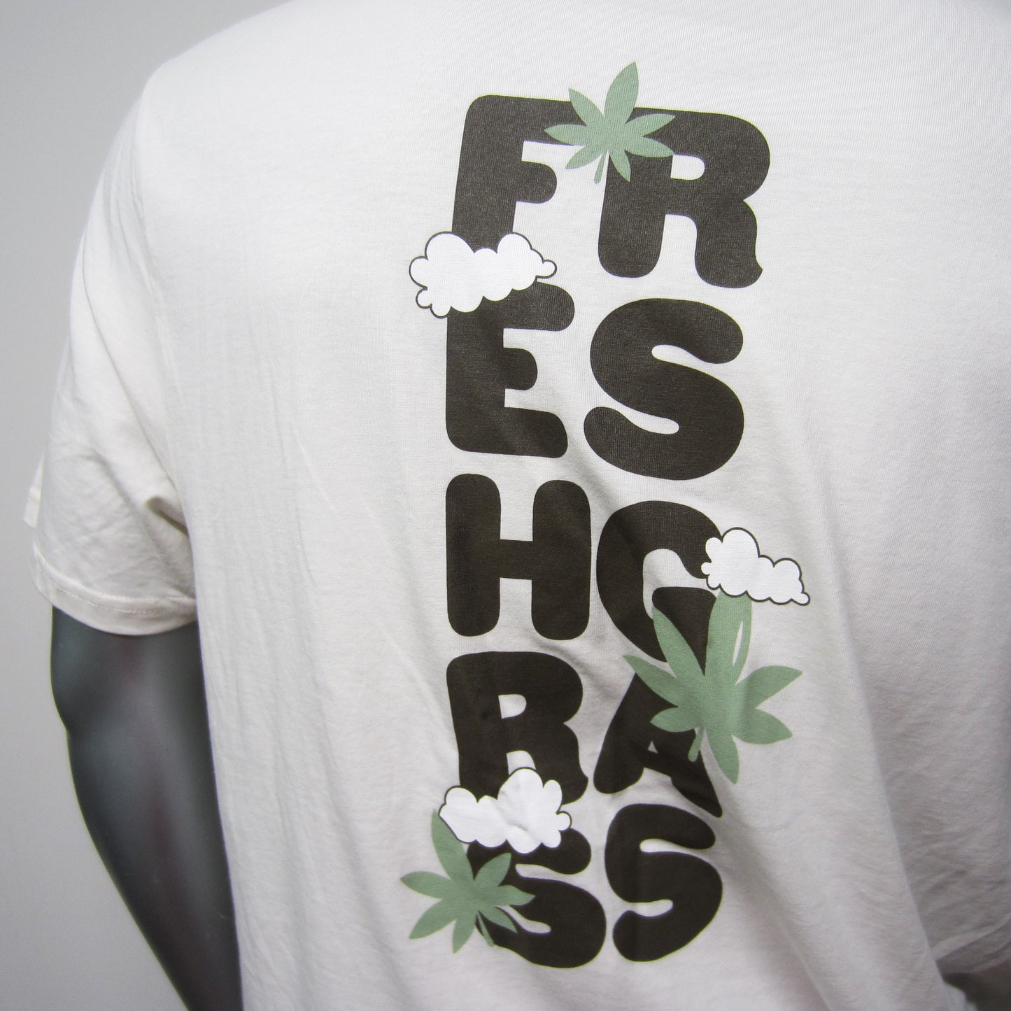 FreshGrass Tee: Beige Cannabis Design (Unisex)