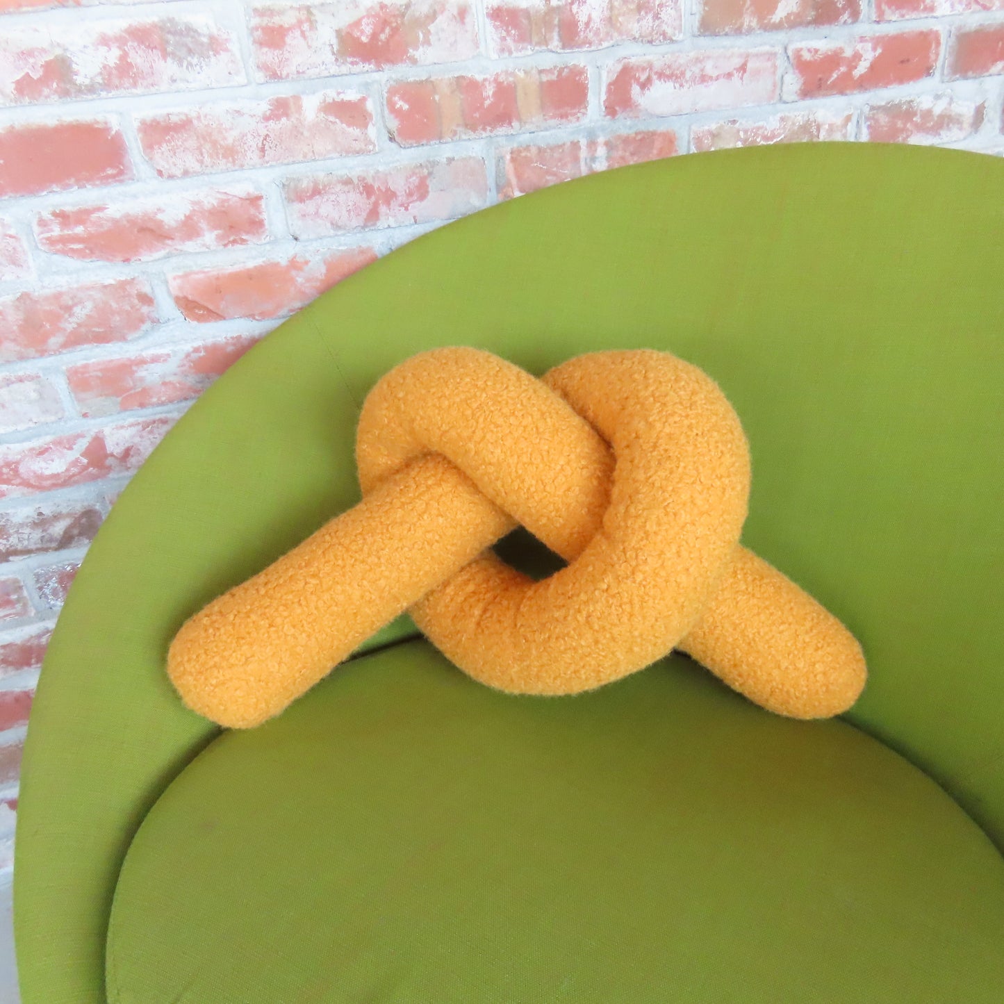 Knot Decorative Cushion: Mustard