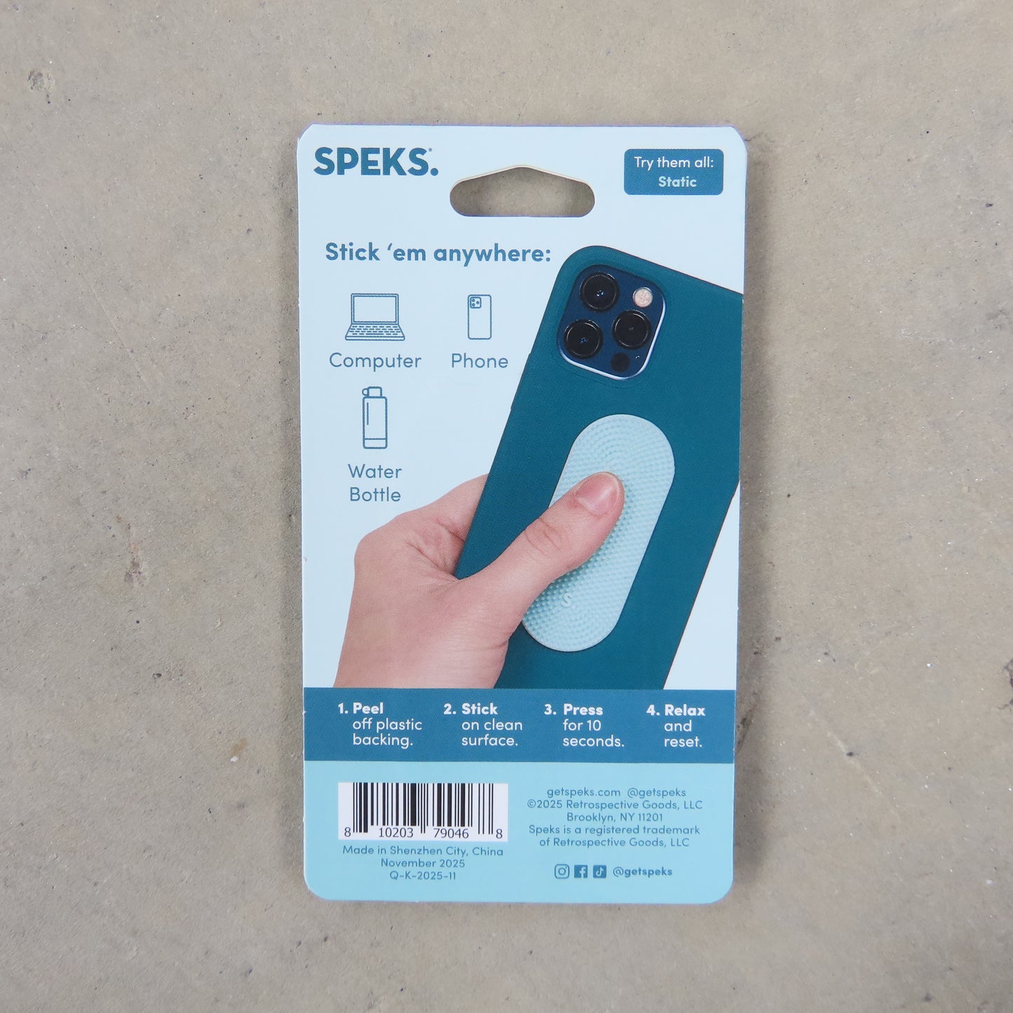 Slabs Silicone Sticker: Tab Static Teal