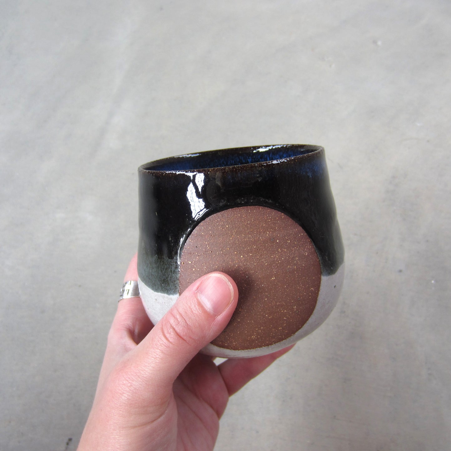 Medium Handmade Ceramic Tumbler: Full Moon Glaze