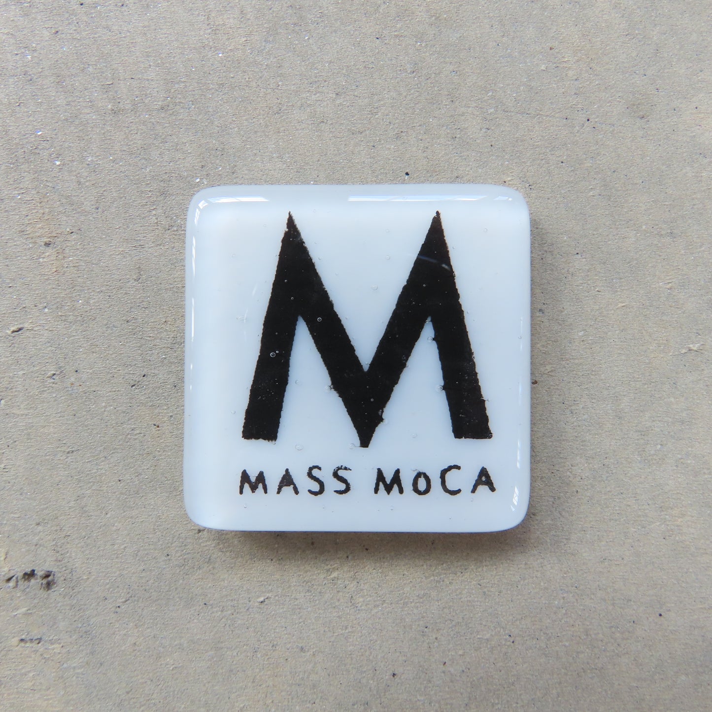 MASS MoCA Glass Magnet: White and Black