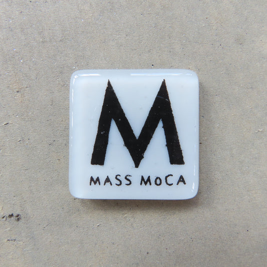 MASS MoCA Glass Magnet: White and Black