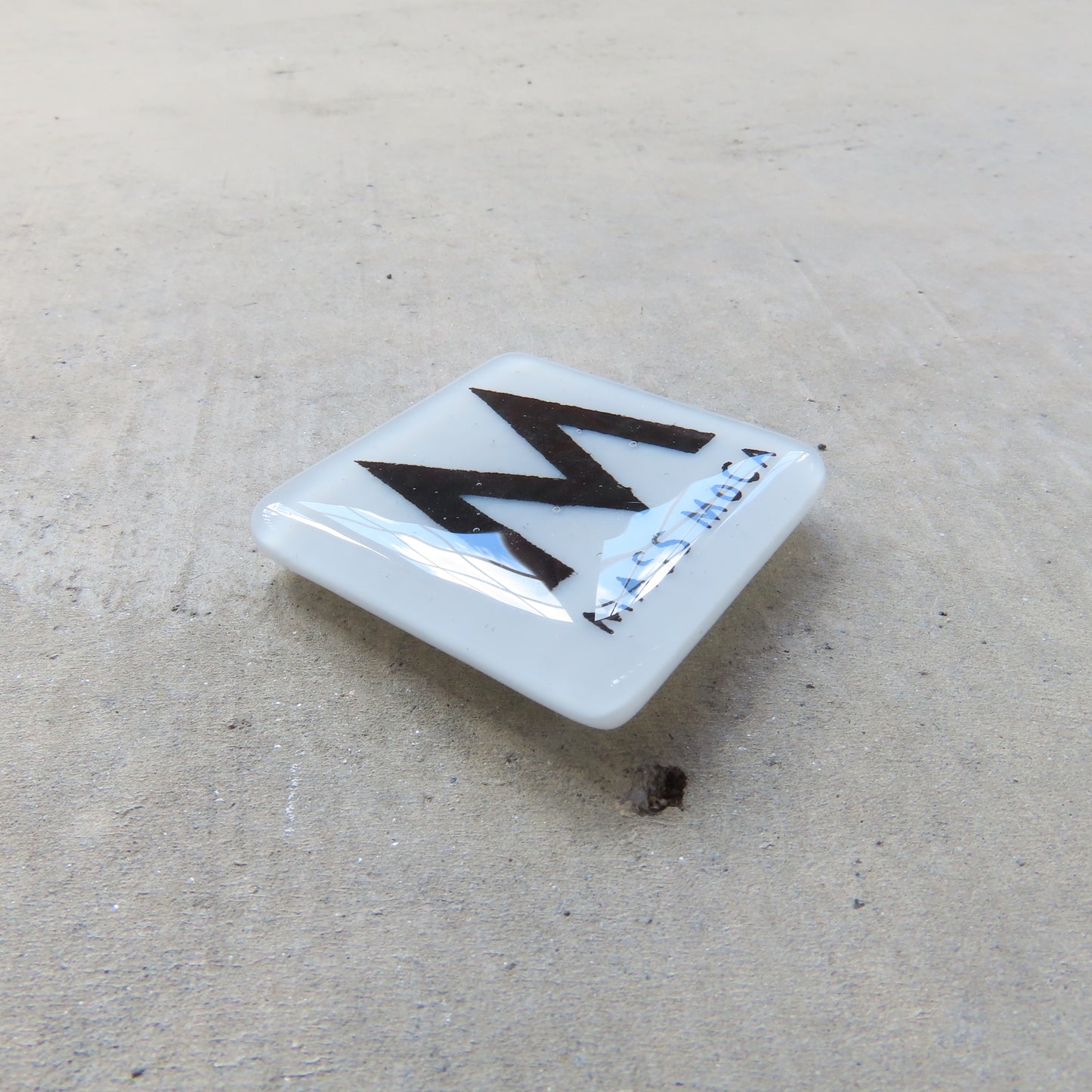 MASS MoCA Glass Magnet: White and Black