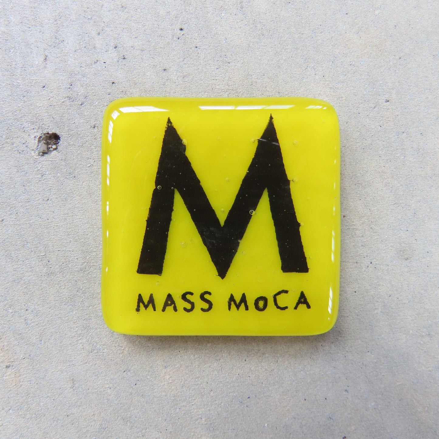 MASS MoCA Glass Magnet: Canary Yellow and Black