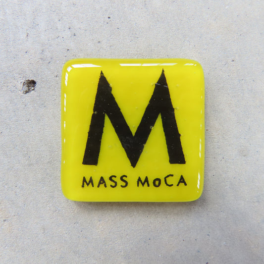 MASS MoCA Glass Magnet: Canary Yellow and Black
