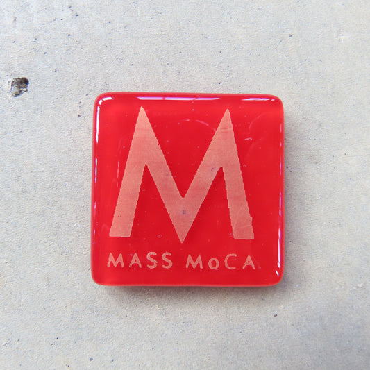 MASS MoCA Glass Magnet: Red and Gold