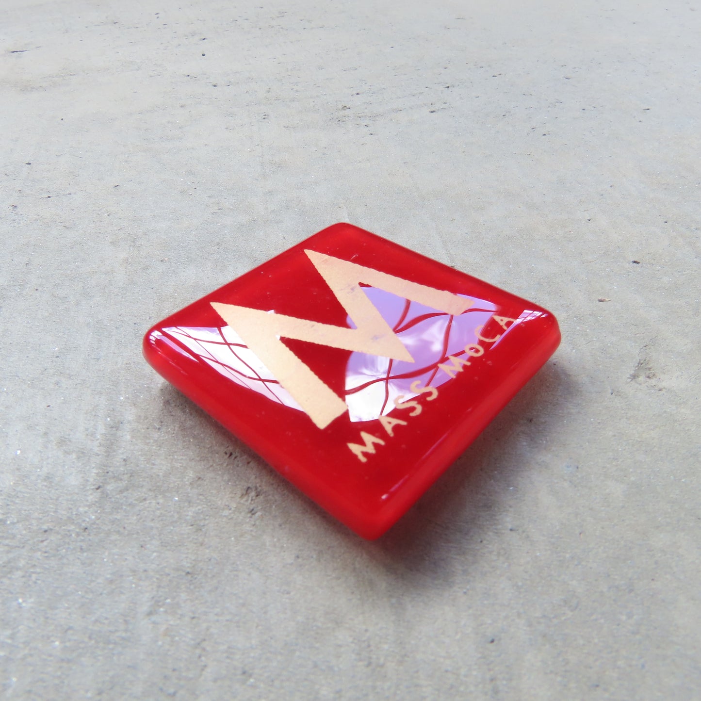 MASS MoCA Glass Magnet: Red and Gold